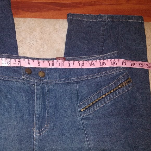 Womens Bandolino Stretch Jeans Sz 12 Denim Dark Wash Zipper Pockets Front Seam - Picture 5 of 8